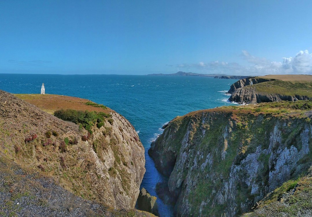 Cliffs and coastline near Porthgain on the Pembrokeshire Coast Path