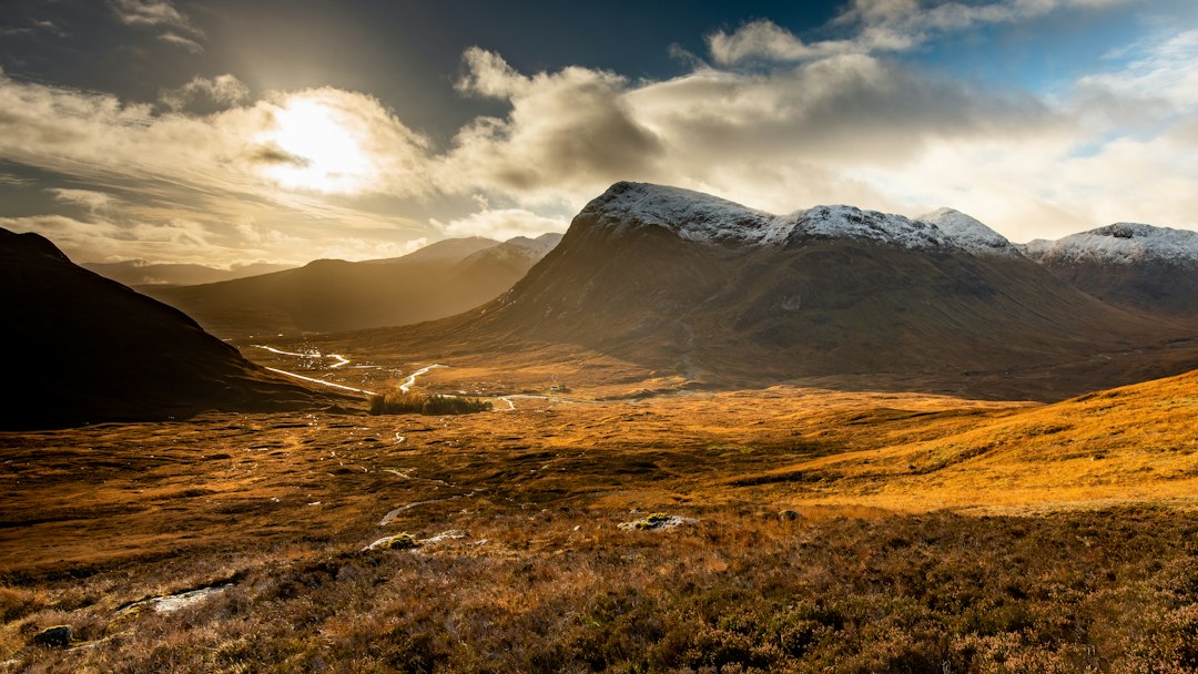 Mountain landscape in Glencoe along the West Highland Way