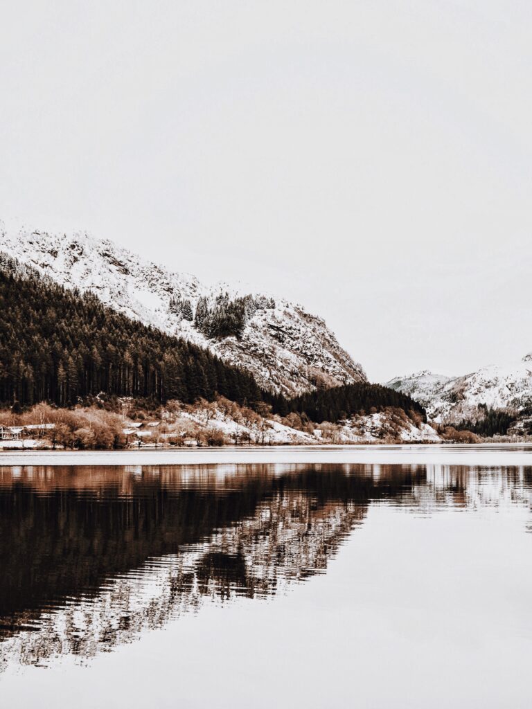 Winter landscape beside Loch Lubnaig, near Callander.